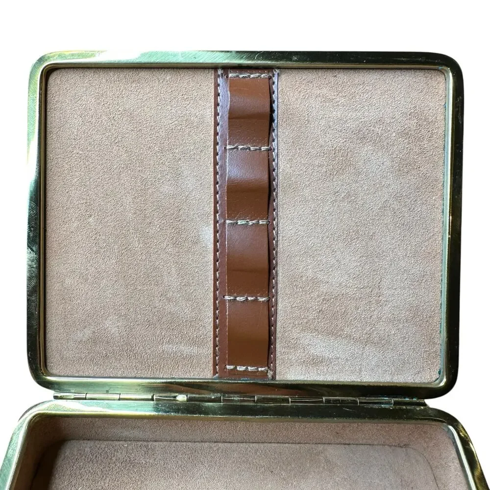 VINTAGE Men's Jewelry Box Leather Travel Case Made in West Germany MCM Mad‎ Men